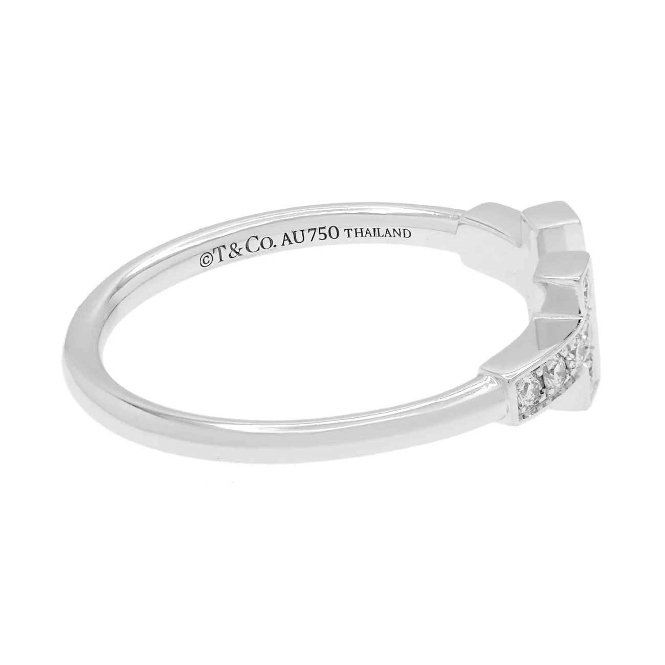 Tiffany & Co. 18K White Gold T Wire Diamond Ring - Image 2