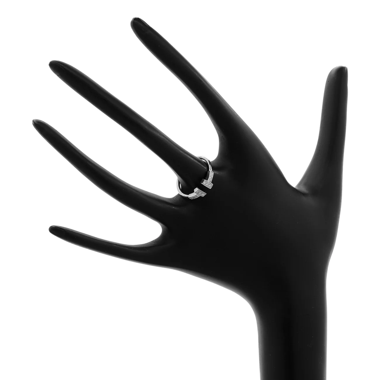 Tiffany & Co. 18K White Gold T Wire Diamond Ring - Image 4