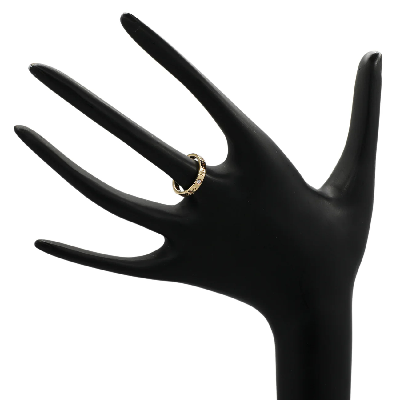 Tiffany & Co 18K Yellow Gold Diamond 3mm Band Ring - Image 3