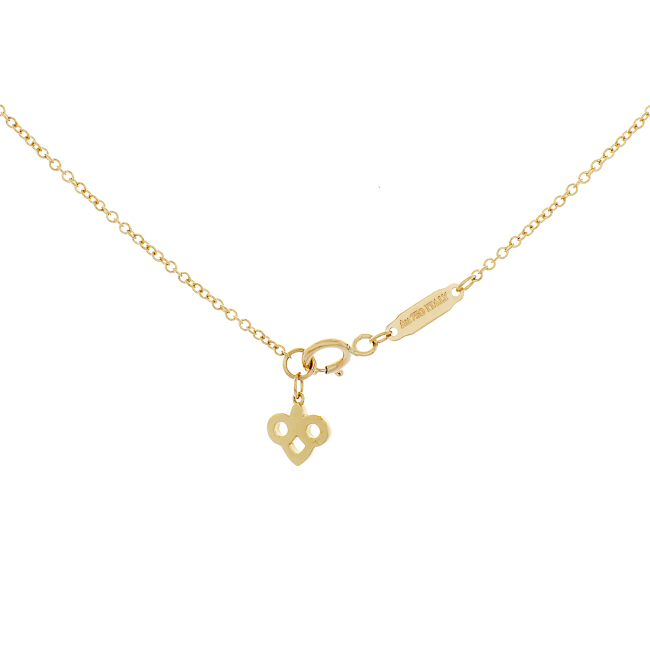 Tiffany & Co. 18K Yellow Gold Diamond Carnelian Fleur de Lis Pendant Necklace - Image 4