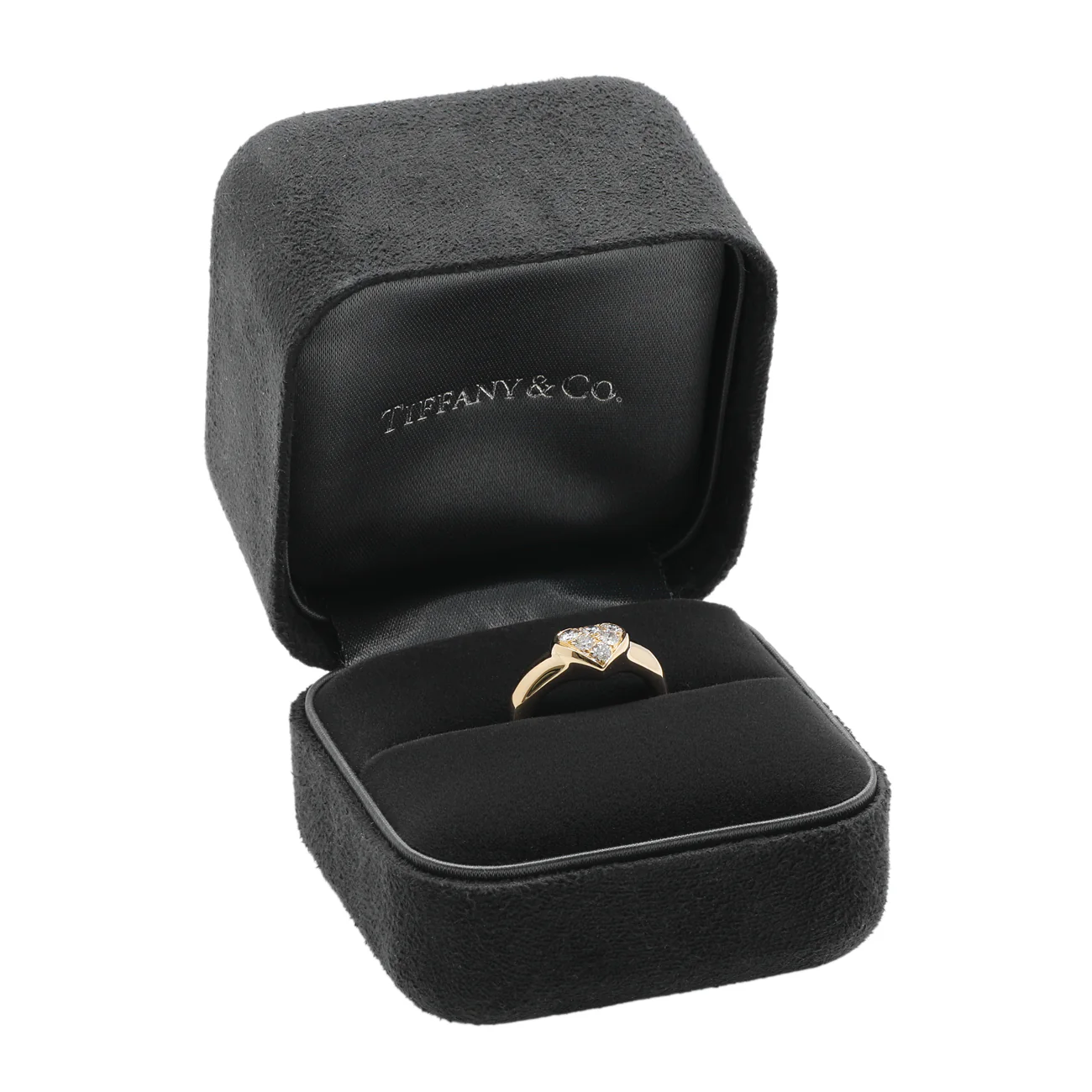 Tiffany & Co. 18K Yellow Gold Diamond Heart Ring - Image 5