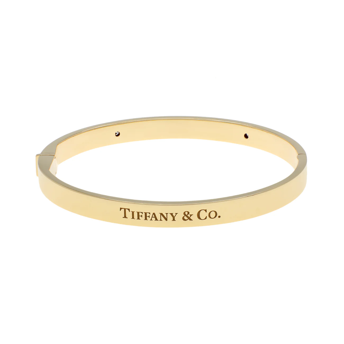 Tiffany & Co. 18K Yellow Gold Diamond Hinged Bangle - Image 2