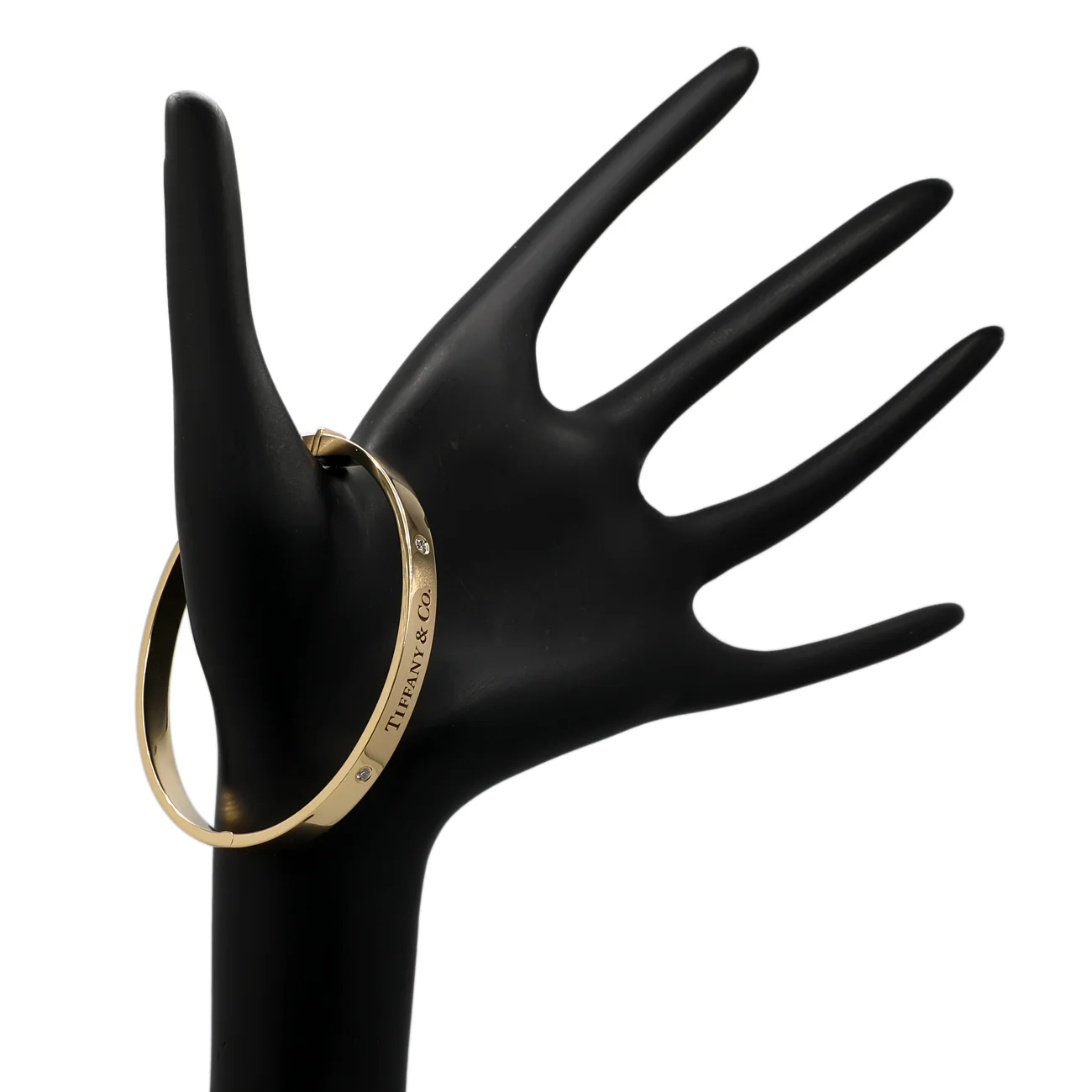 Tiffany & Co. 18K Yellow Gold Diamond Hinged Bangle - Image 3