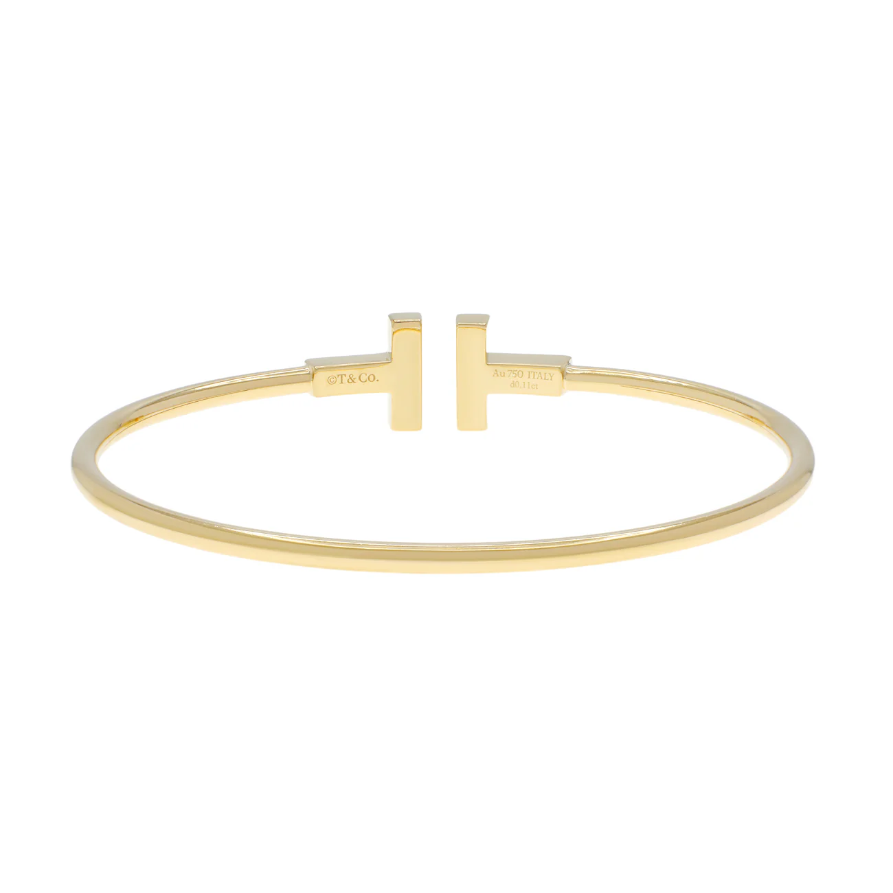 Tiffany & Co. 18K Yellow Gold Diamond Mother of Pearl T Wire Bracelet - Image 2