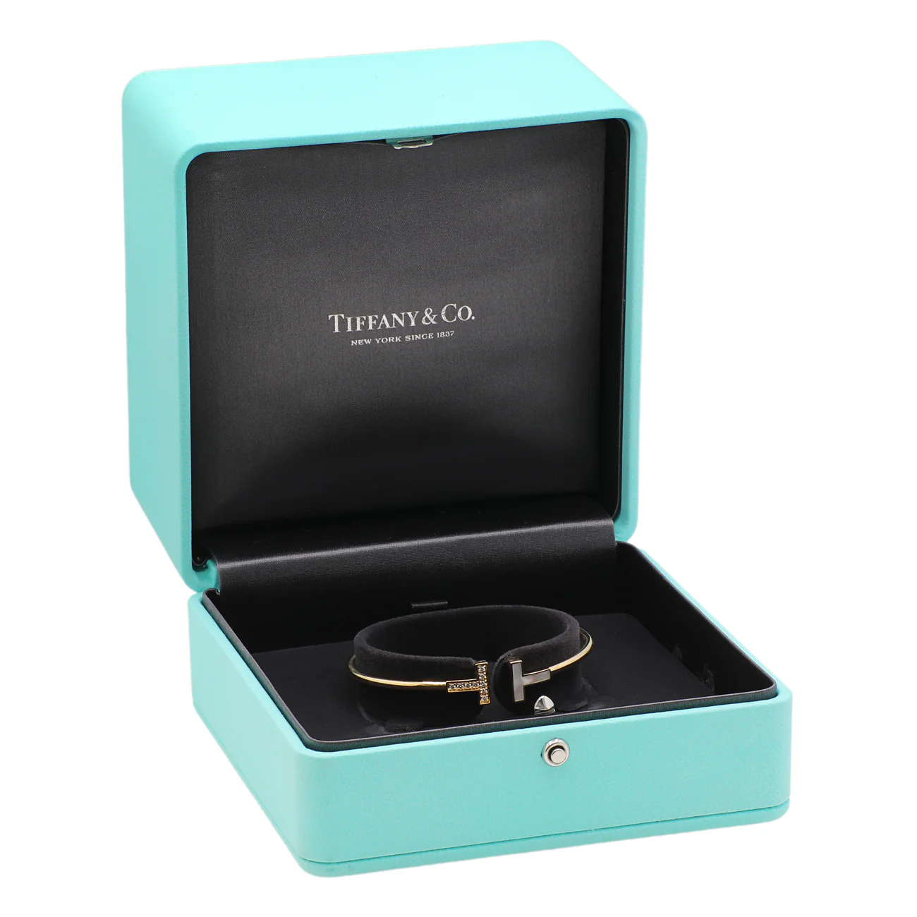 Tiffany & Co. 18K Yellow Gold Diamond Mother of Pearl T Wire Bracelet - Image 4
