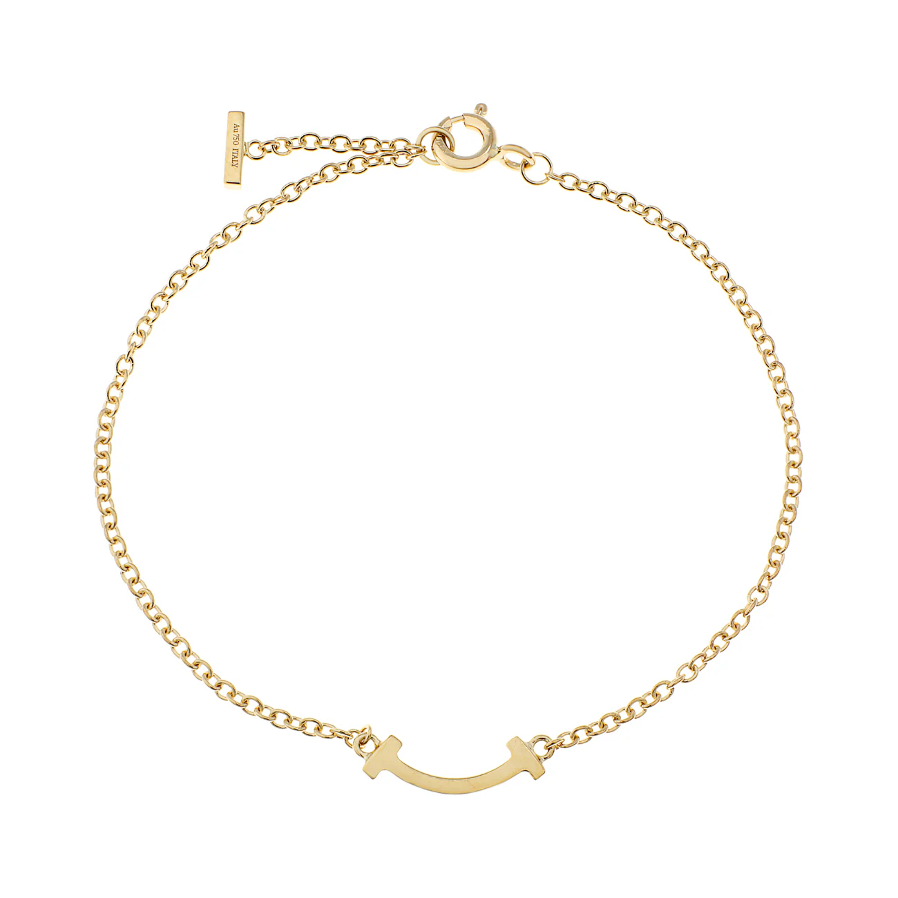 Tiffany & Co. 18K Yellow Gold Diamond T Smile Bracelet - Image 2