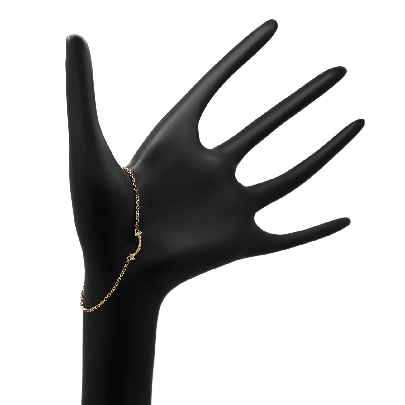 Tiffany & Co. 18K Yellow Gold Diamond T Smile Bracelet - Image 3