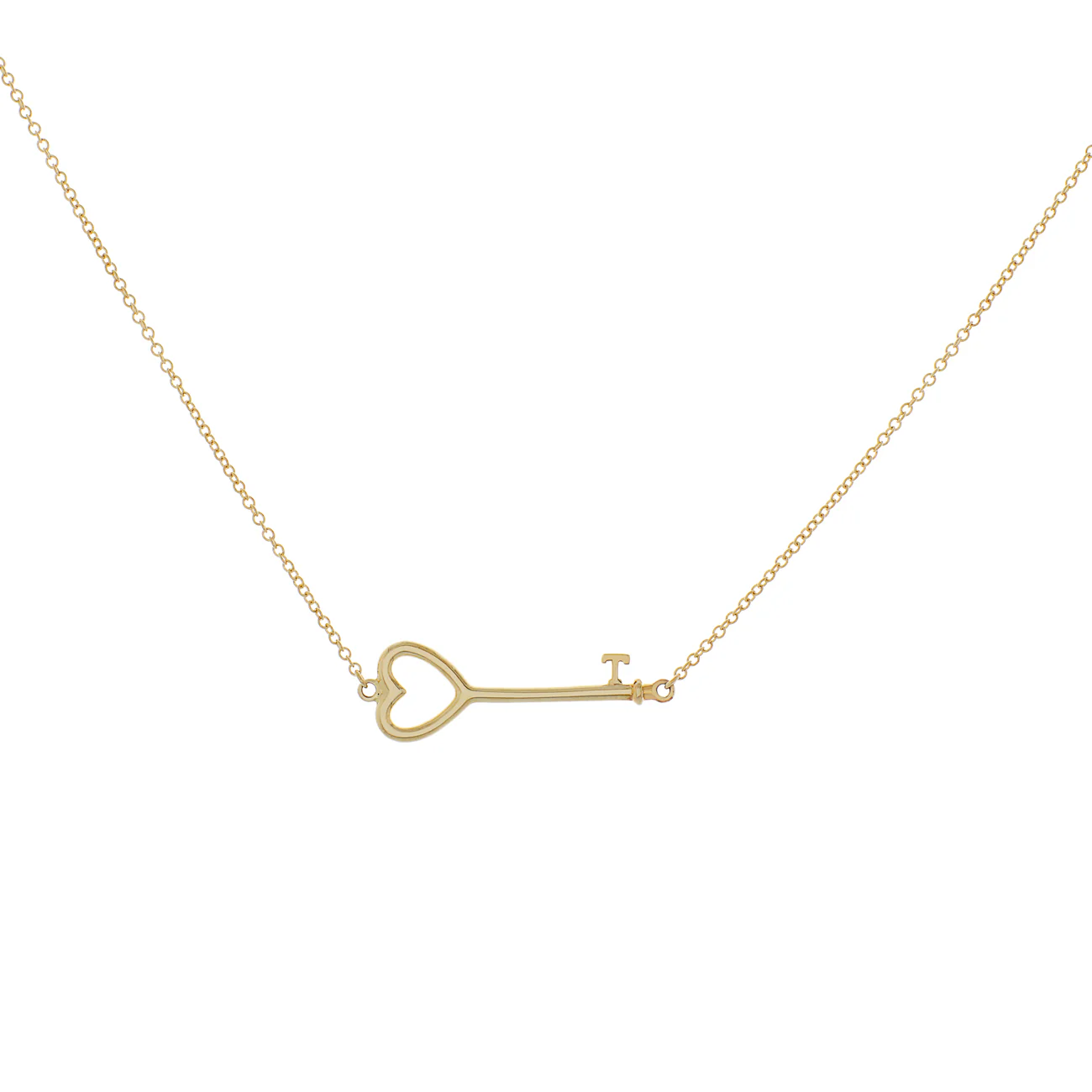 Tiffany & Co. 18K Yellow Gold Heart Key Pendant