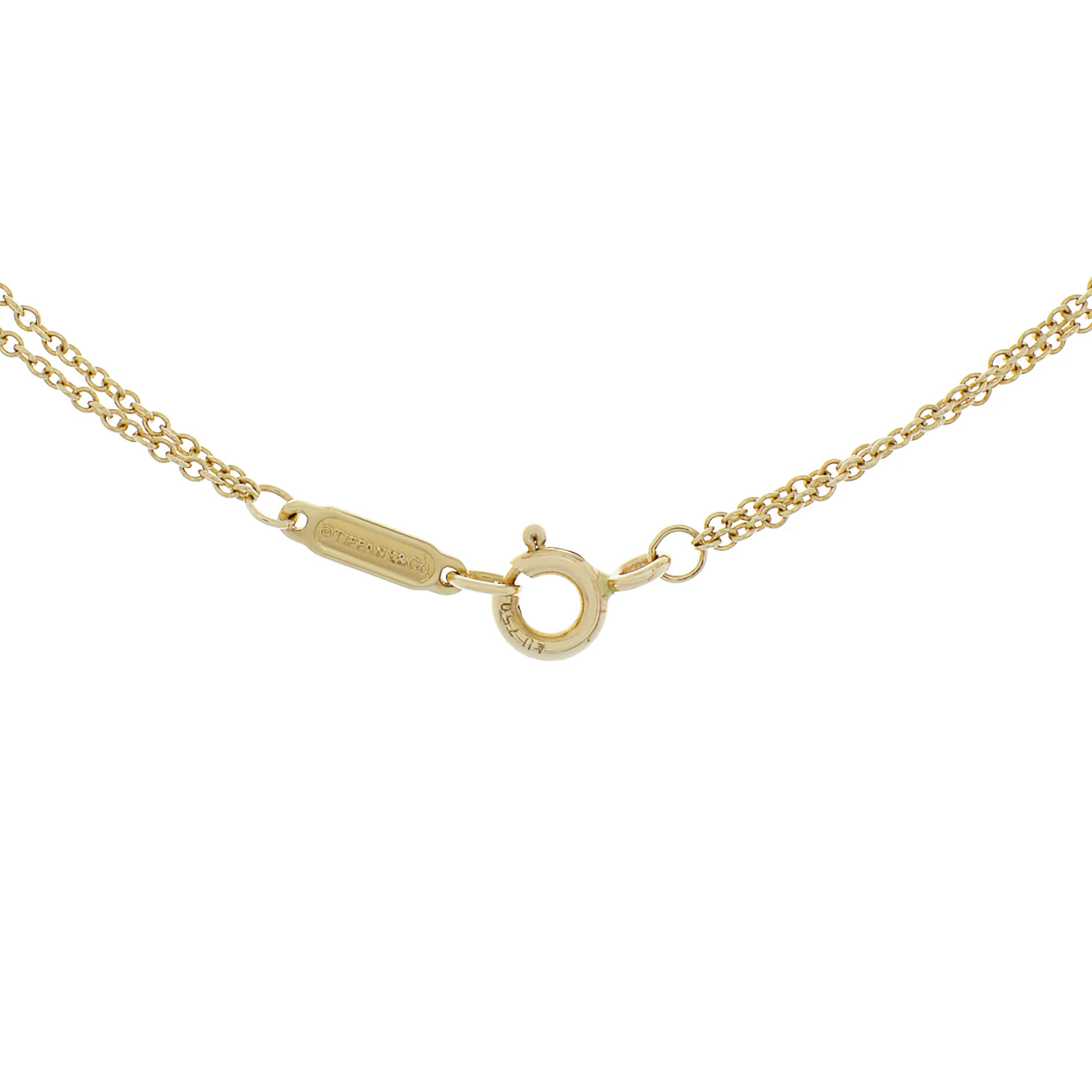 Tiffany & Co. 18K Yellow Gold Infinity Double Chain Pendant Necklace - Image 2