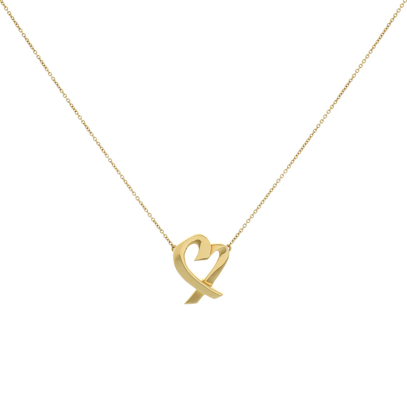 Tiffany & Co. 18K Yellow Gold Paloma Picasso Loving Heart Pendant Necklace