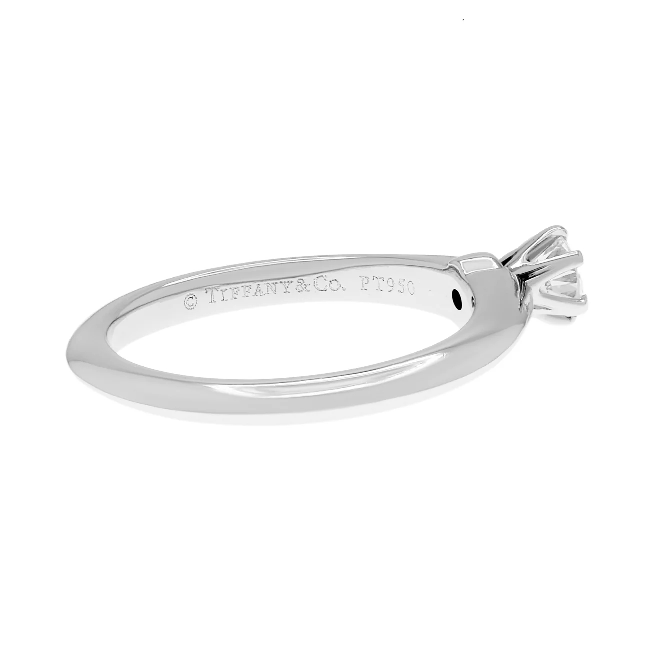 Tiffany & Co. Platinum 0.21 Carat Diamond Solitaire Engagement Ring - Image 2