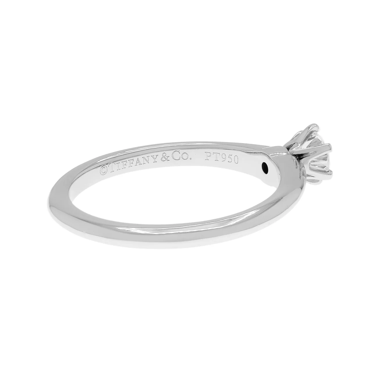 Tiffany & Co. Platinum 0.28 Carat Diamond Solitaire Engagement Ring - Image 2