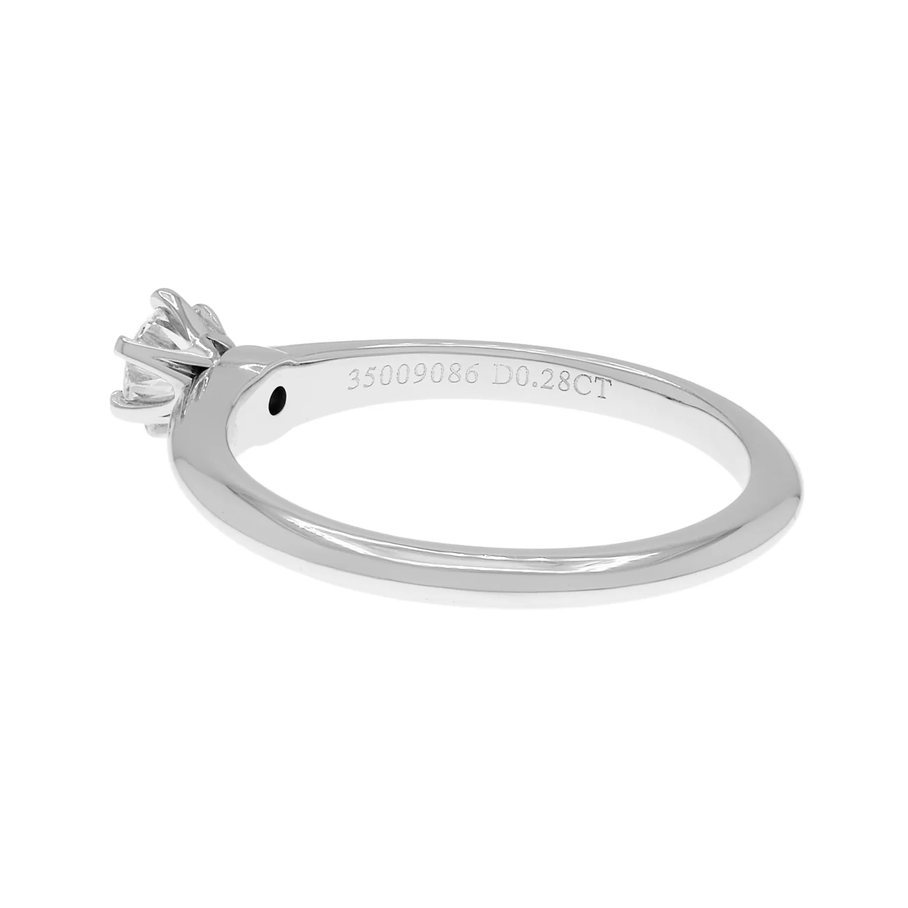 Tiffany & Co. Platinum 0.28 Carat Diamond Solitaire Engagement Ring - Image 3