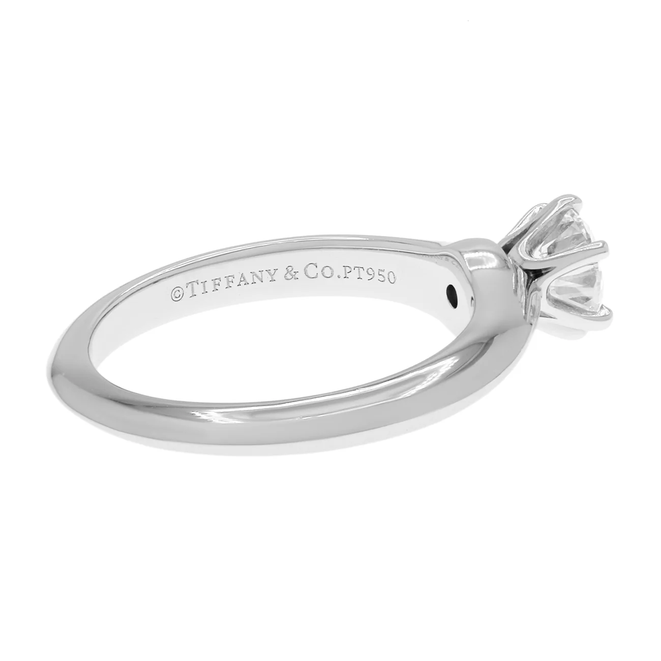 Tiffany & Co. Platinum 0.54 Carat Diamond Solitaire Engagement Ring - Image 2