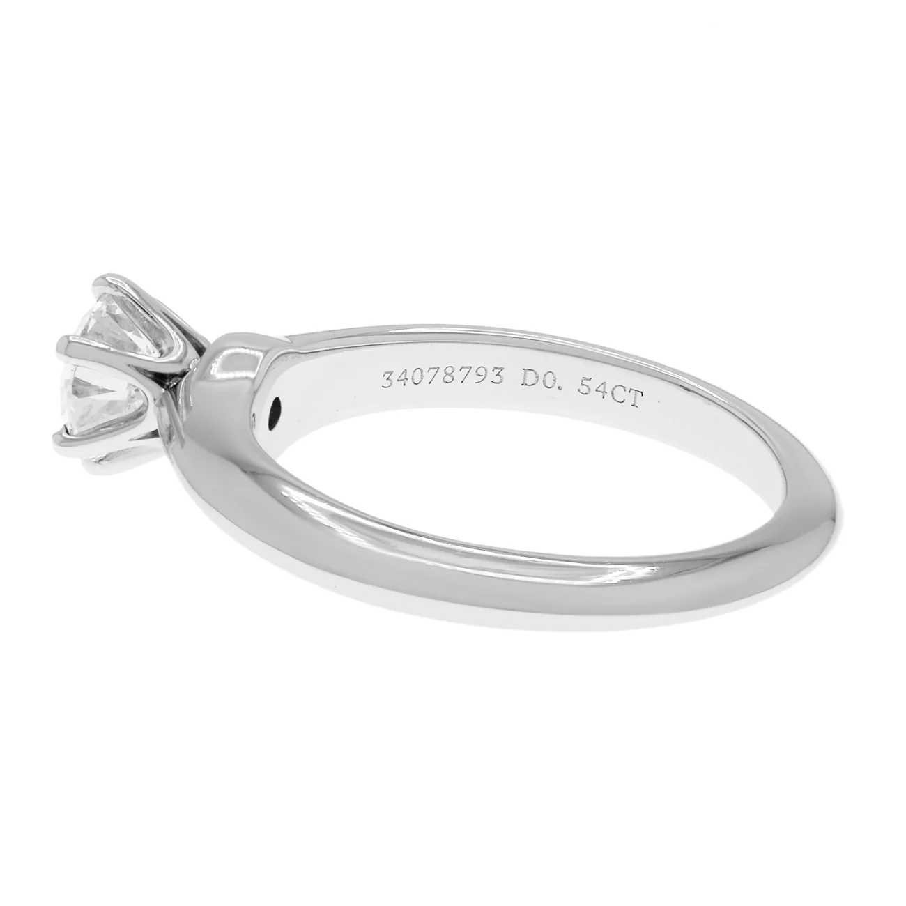 Tiffany & Co. Platinum 0.54 Carat Diamond Solitaire Engagement Ring - Image 3
