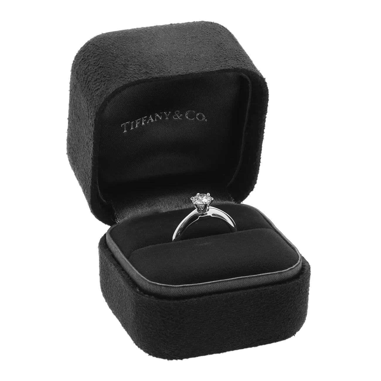 Tiffany & Co. Platinum 0.54 Carat Diamond Solitaire Engagement Ring - Image 5