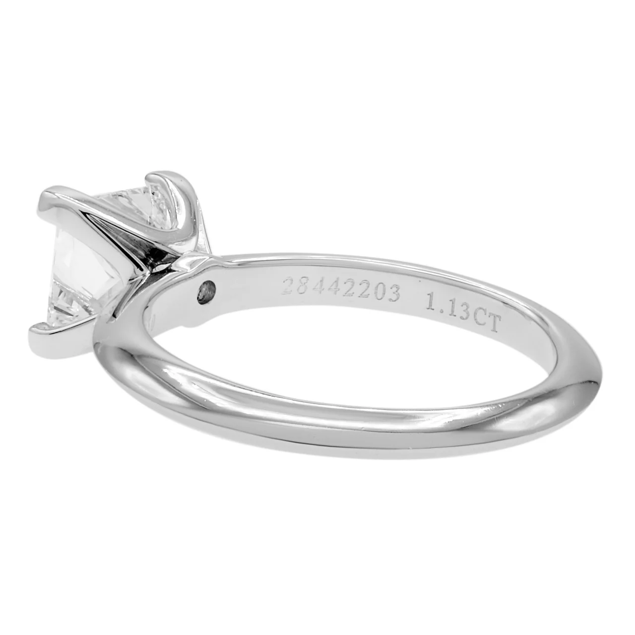 Tiffany & Co. Platinum 1.13 Carat Princess-cut Diamond Engagement Ring - Image 3