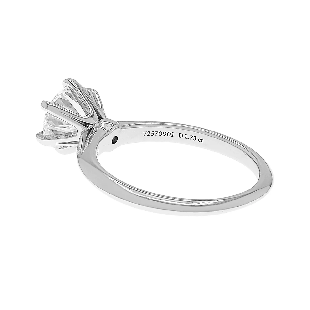 Tiffany & Co. Platinum 1.73 Carat Diamond Solitaire Engagement Ring - Image 2