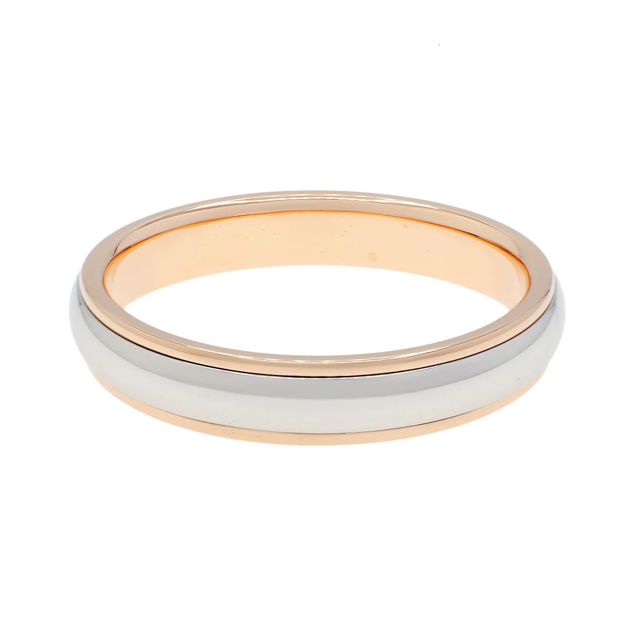 Tiffany & Co. Platinum 18K Rose Gold 4mm Lucida Wedding Band Ring - Image 2
