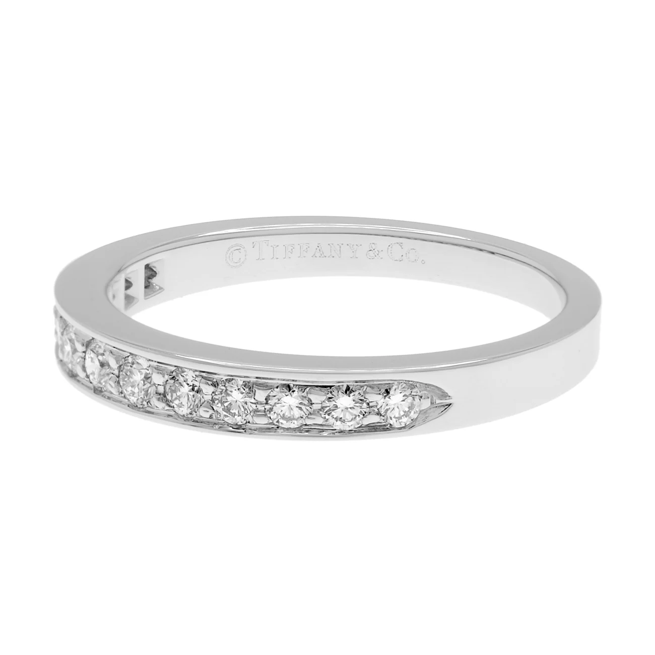Tiffany & Co. Platinum Diamond Legacy Half Eternity Band - Image 2