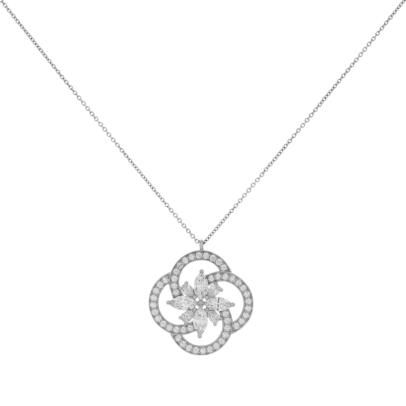 Tiffany & Co. Platinum Diamond Victoria Key Cluster Pendant