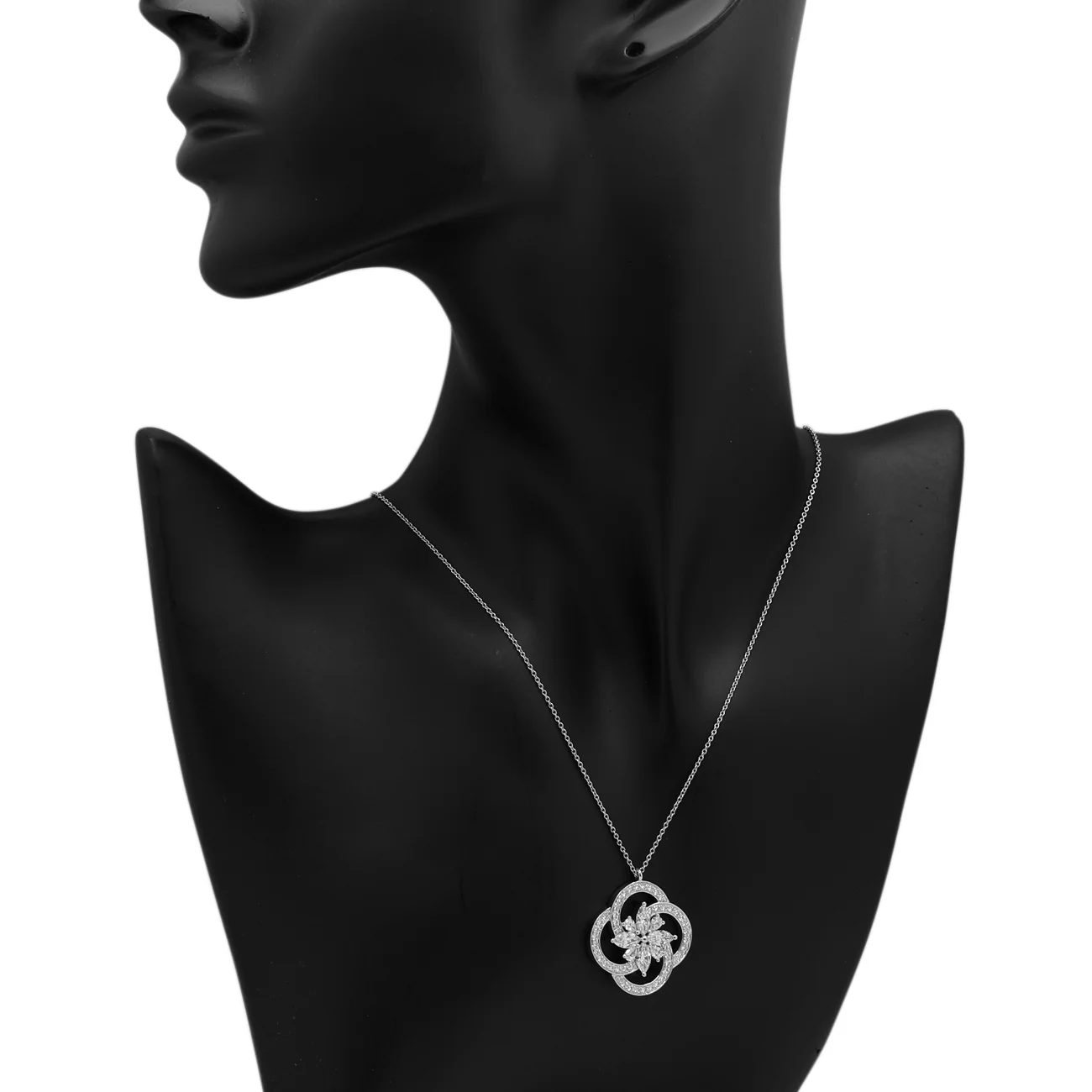 Tiffany & Co. Platinum Diamond Victoria Key Cluster Pendant - Image 5