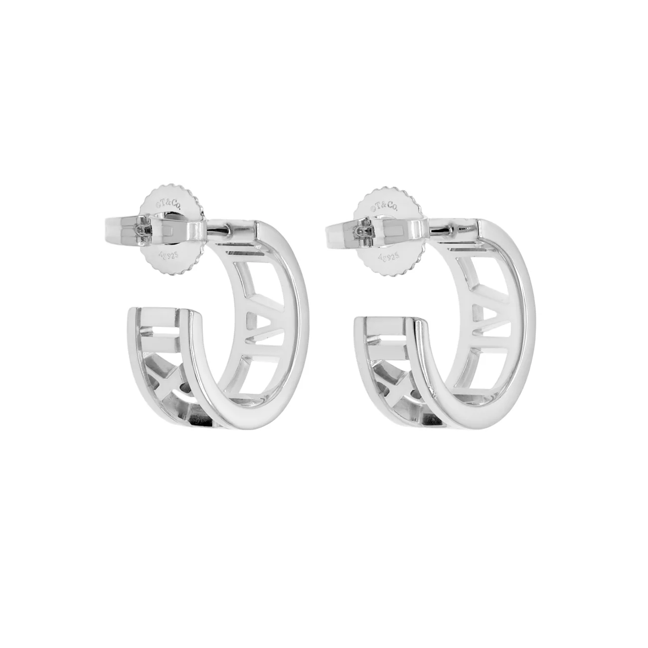 Tiffany & Co. Sterling Silver Atlas Hoop Earrings - Image 2