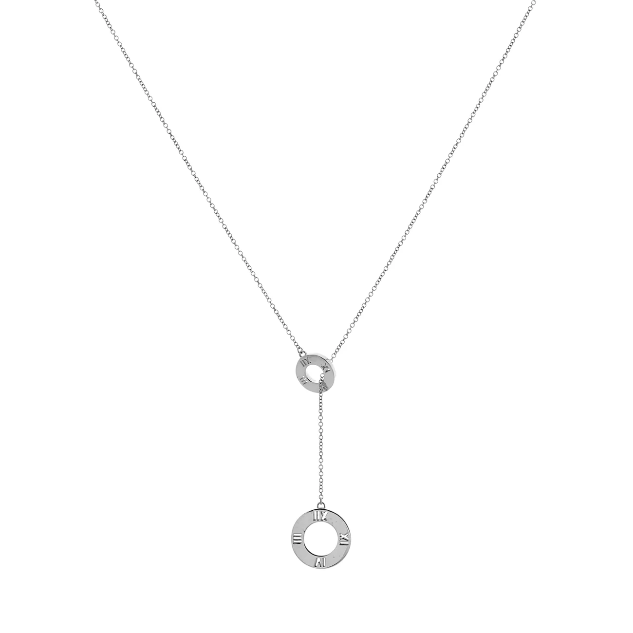 Tiffany & Co. Sterling Silver Atlas Lariat Pendant Necklace