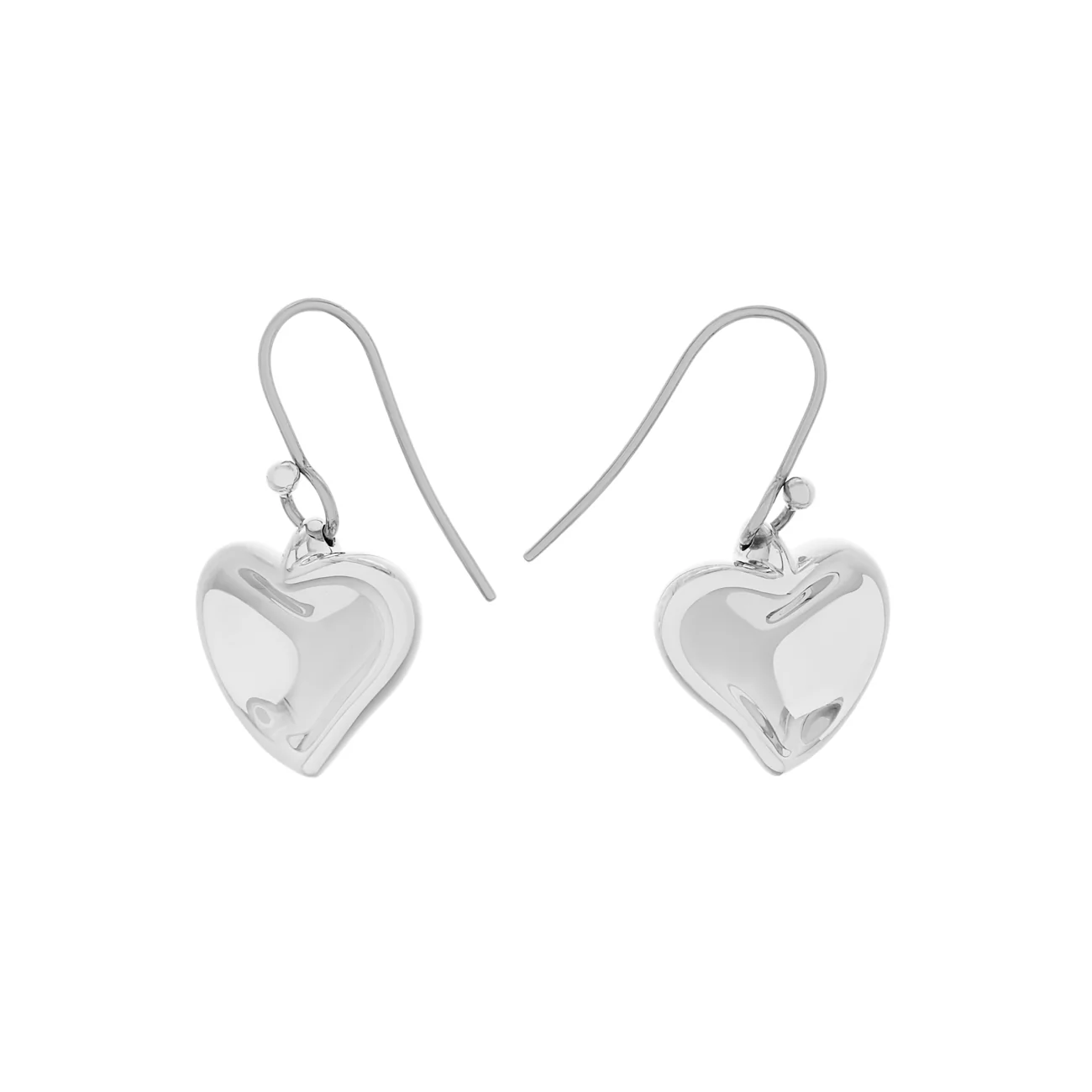 Tiffany & Co. Sterling Silver Carved Heart Earrings