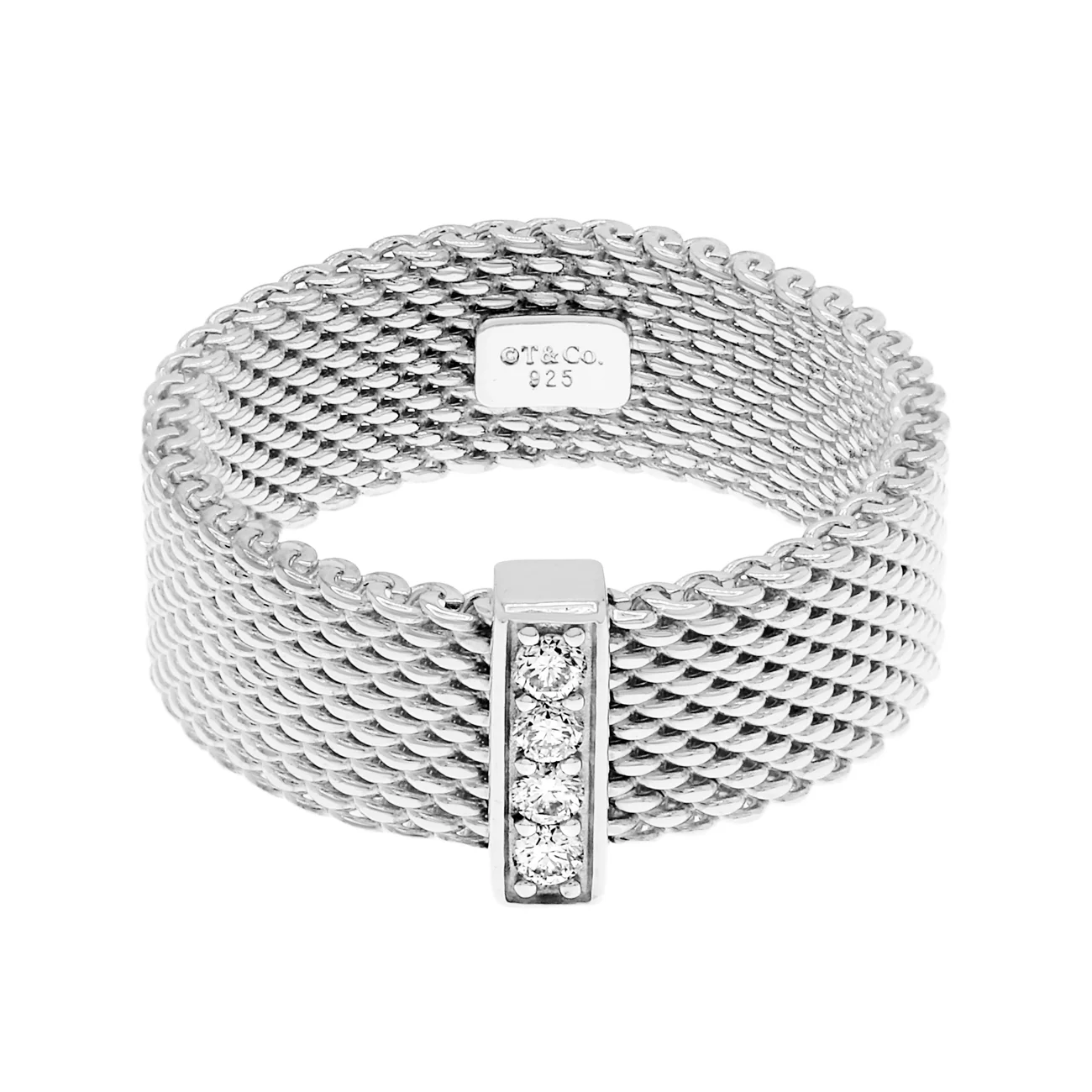 Tiffany & Co. Sterling Silver Diamond Somerset Ring