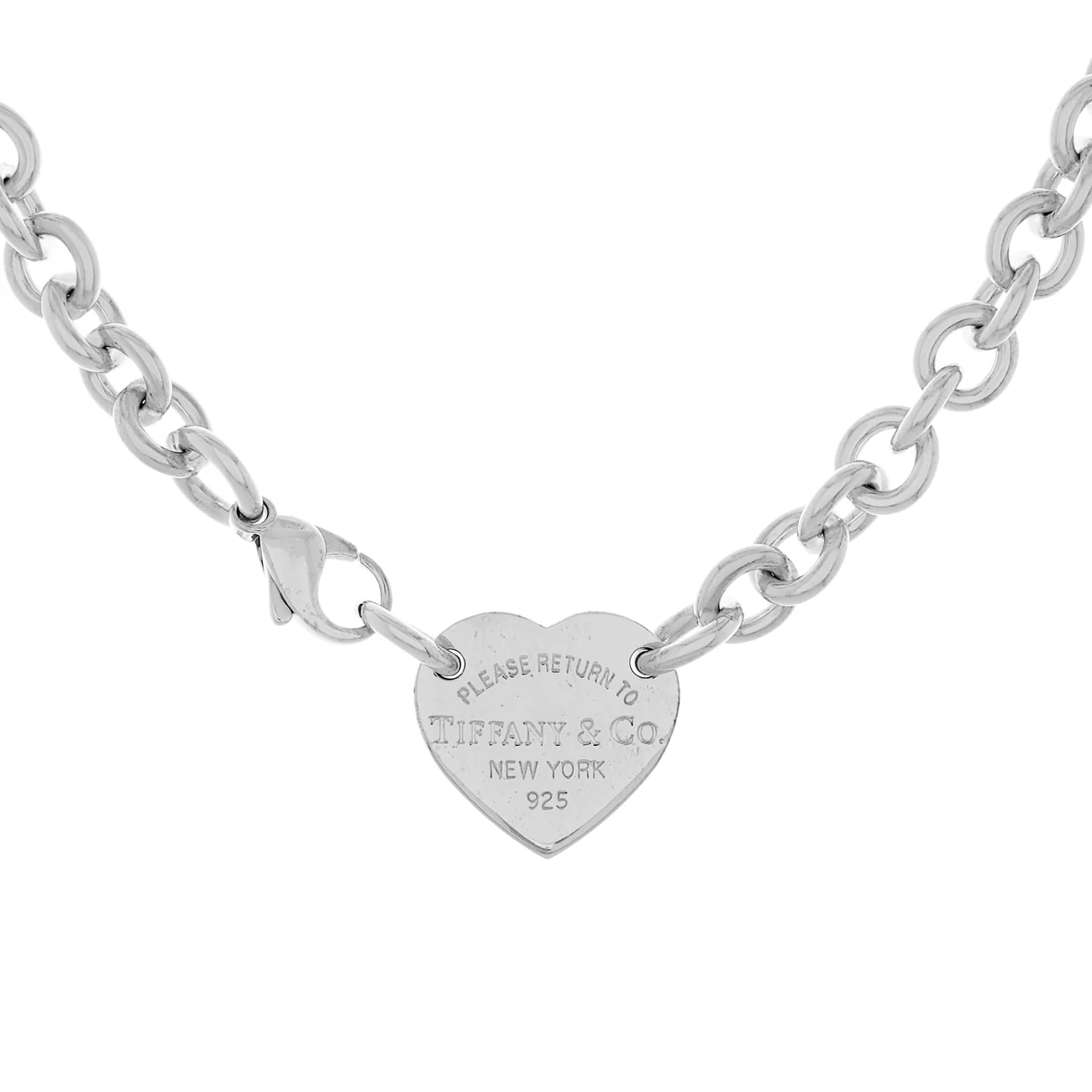 Tiffany & Co. Sterling Silver Heart Tag Chain Link Choker