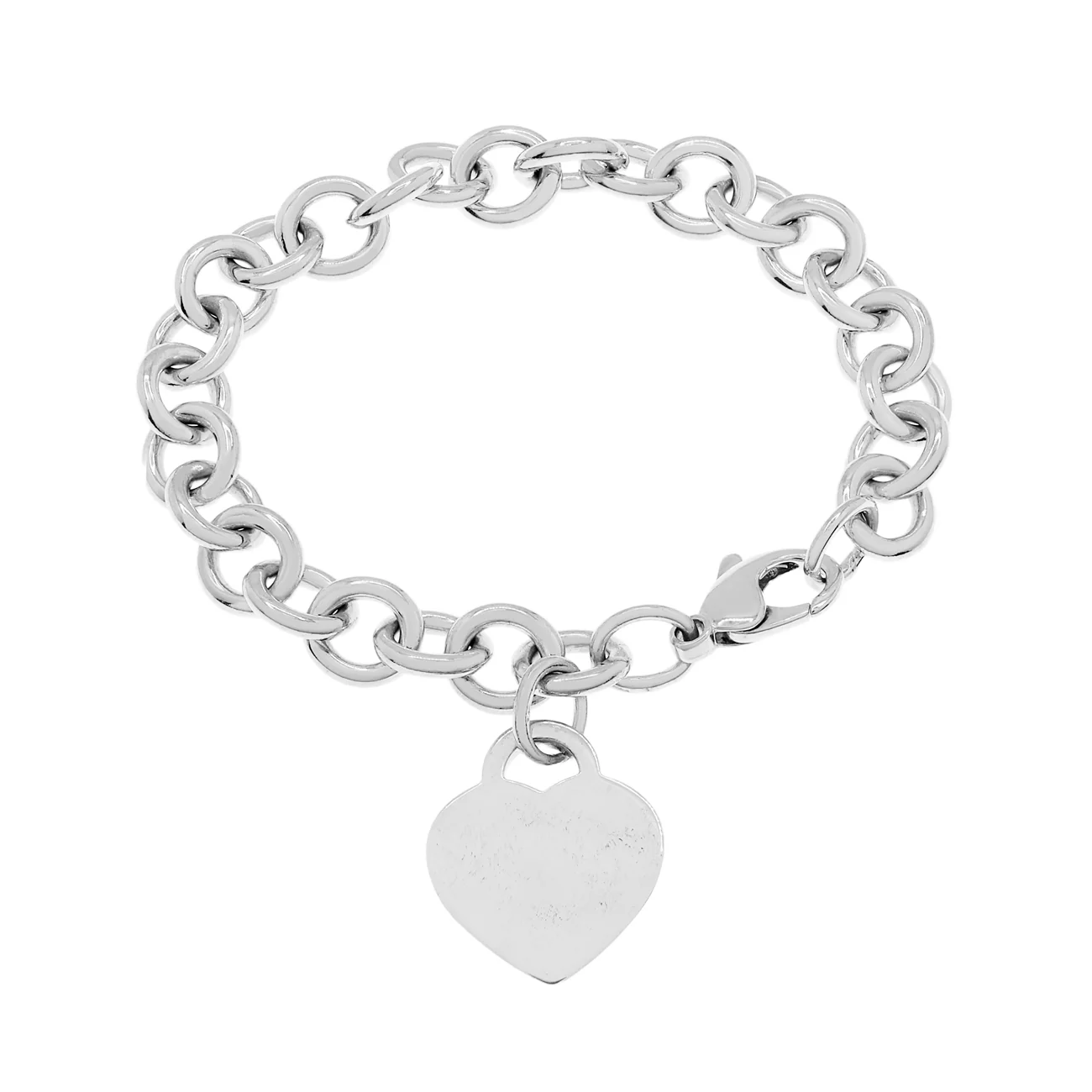 Tiffany & Co. Sterling Silver Heart Tag Charm Bracelet - Image 2