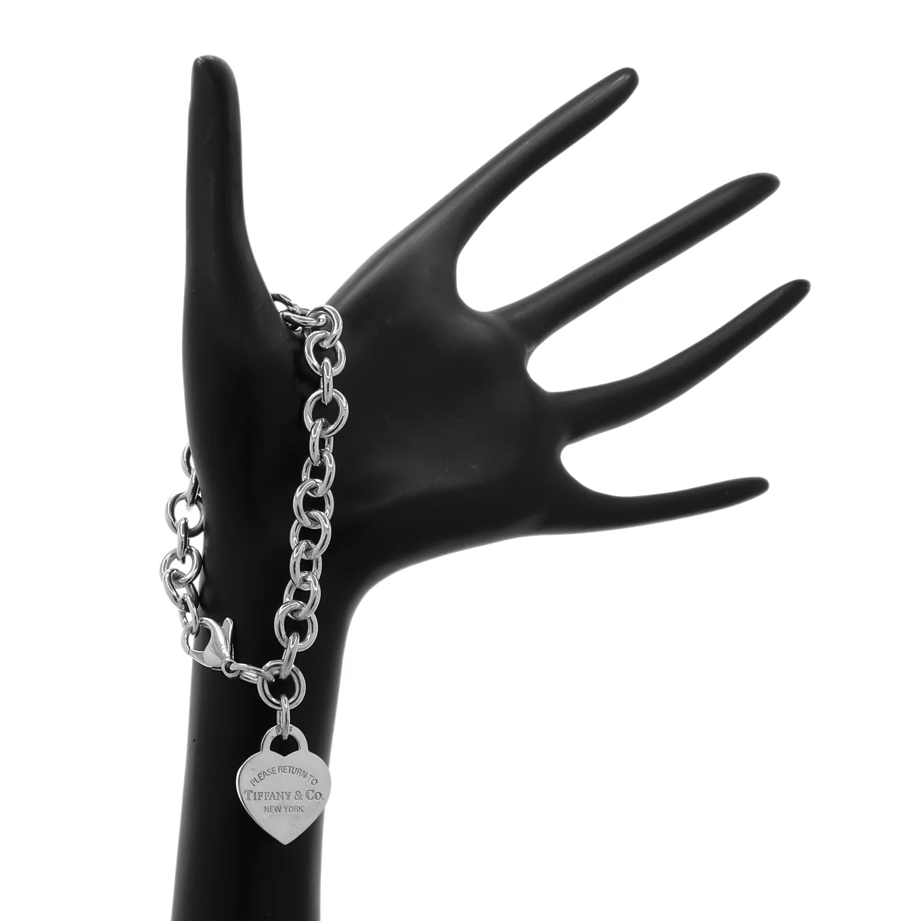 Tiffany & Co. Sterling Silver Heart Tag Charm Bracelet - Image 3