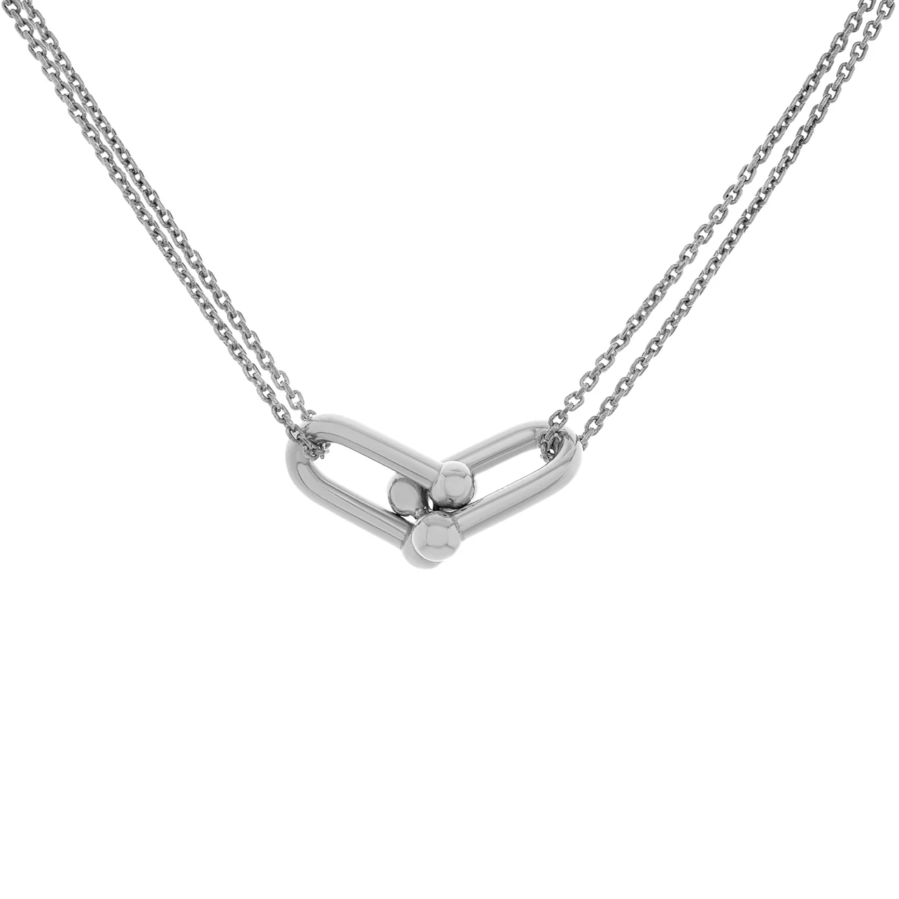 Tiffany & Co. Sterling Silver Large Double Link Pendant - Image 2