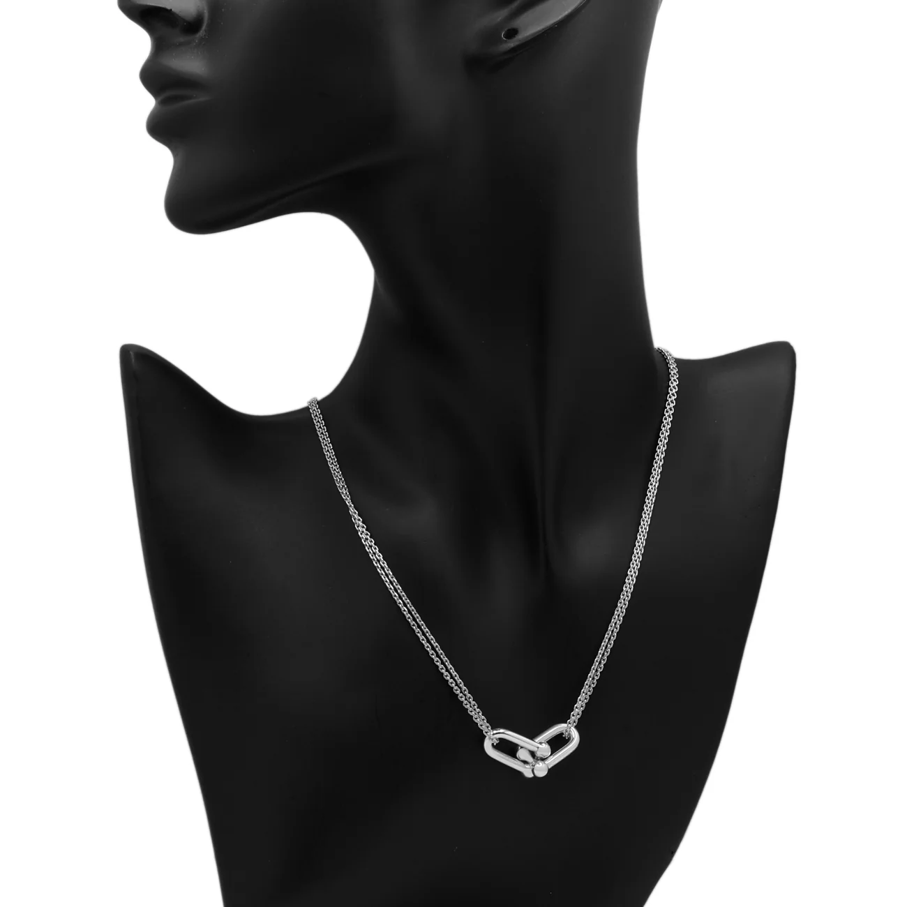 Tiffany & Co. Sterling Silver Large Double Link Pendant - Image 5