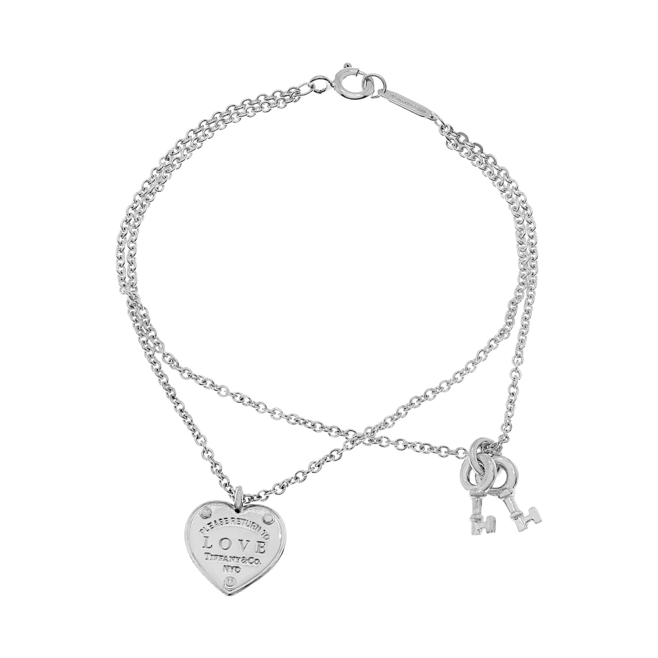 Tiffany & Co. Sterling Silver Love Heart Tag Key Bracelet