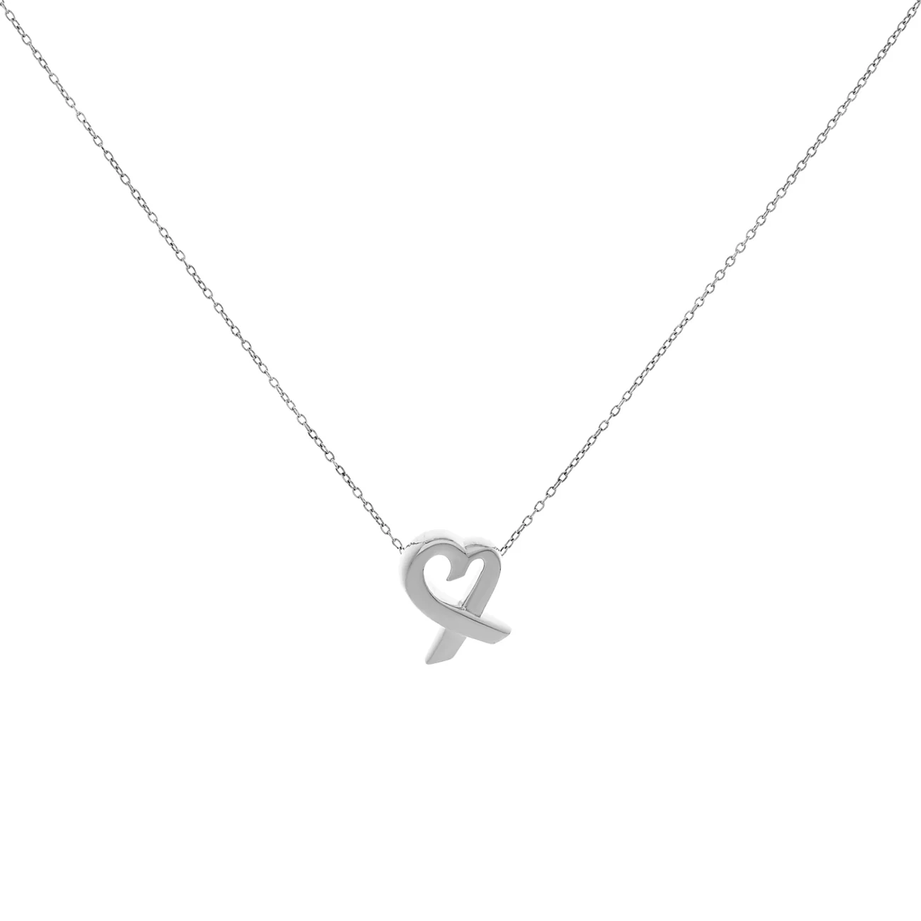Tiffany & Co. Sterling Silver Small Loving Heart Pendant Necklace