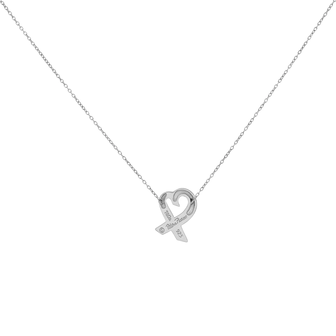 Tiffany & Co. Sterling Silver Small Loving Heart Pendant Necklace - Image 2