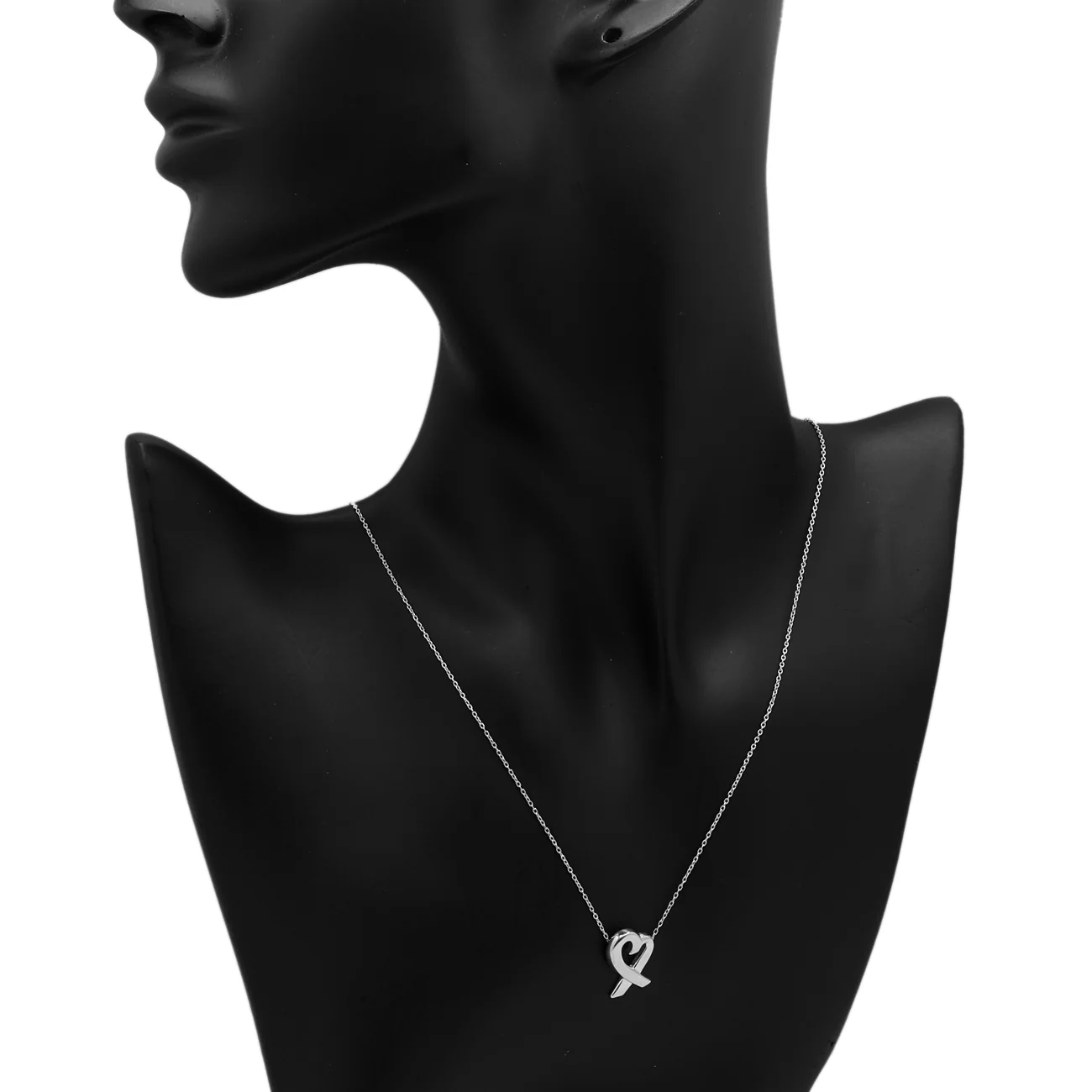 Tiffany & Co. Sterling Silver Small Loving Heart Pendant Necklace - Image 5