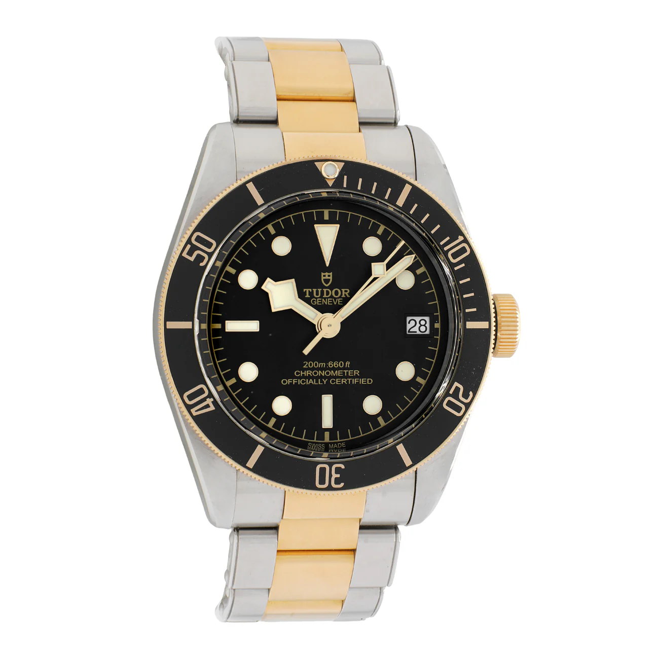 Tudor Stainless Steel 18K Yellow Gold Black Bay S&G 79733N