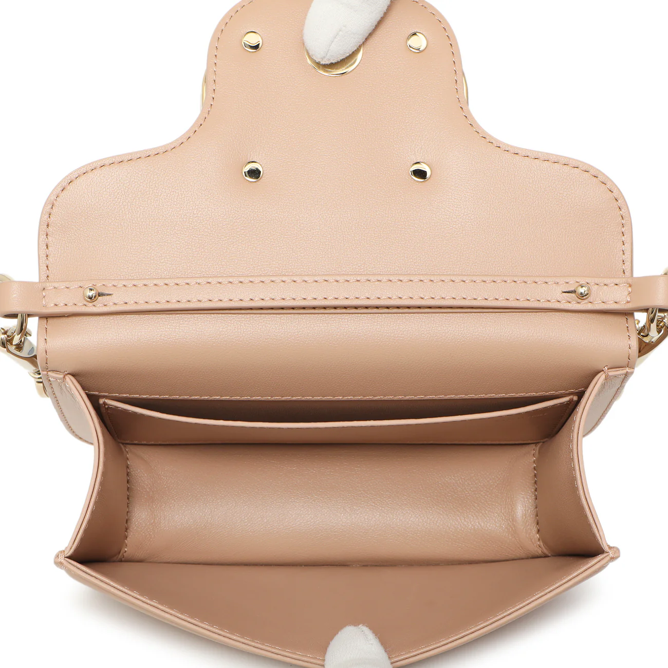 Valentino Beige Calfskin Vlogo Small Loco Shoulder Bag - Image 4