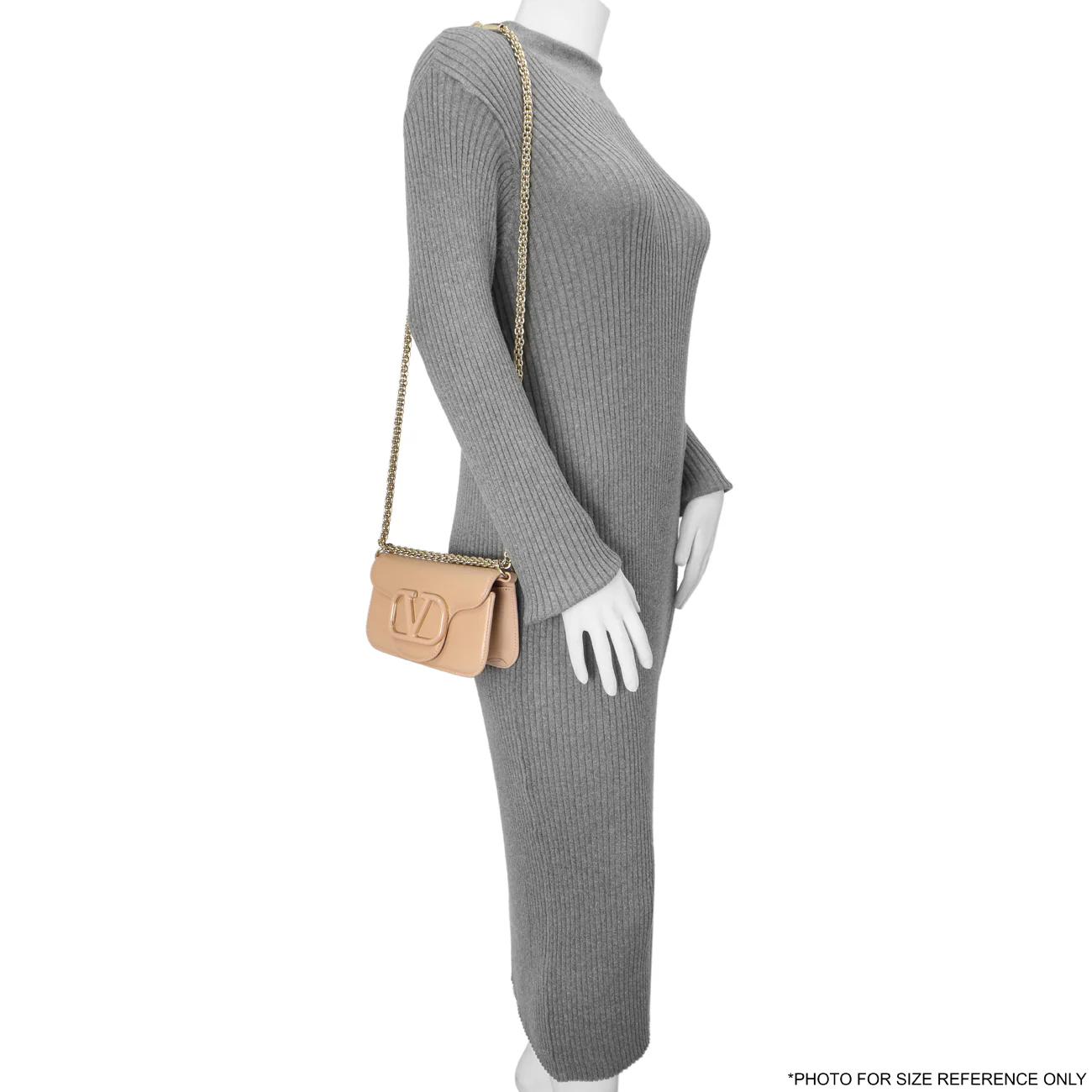 Valentino Beige Calfskin Vlogo Small Loco Shoulder Bag - Image 7