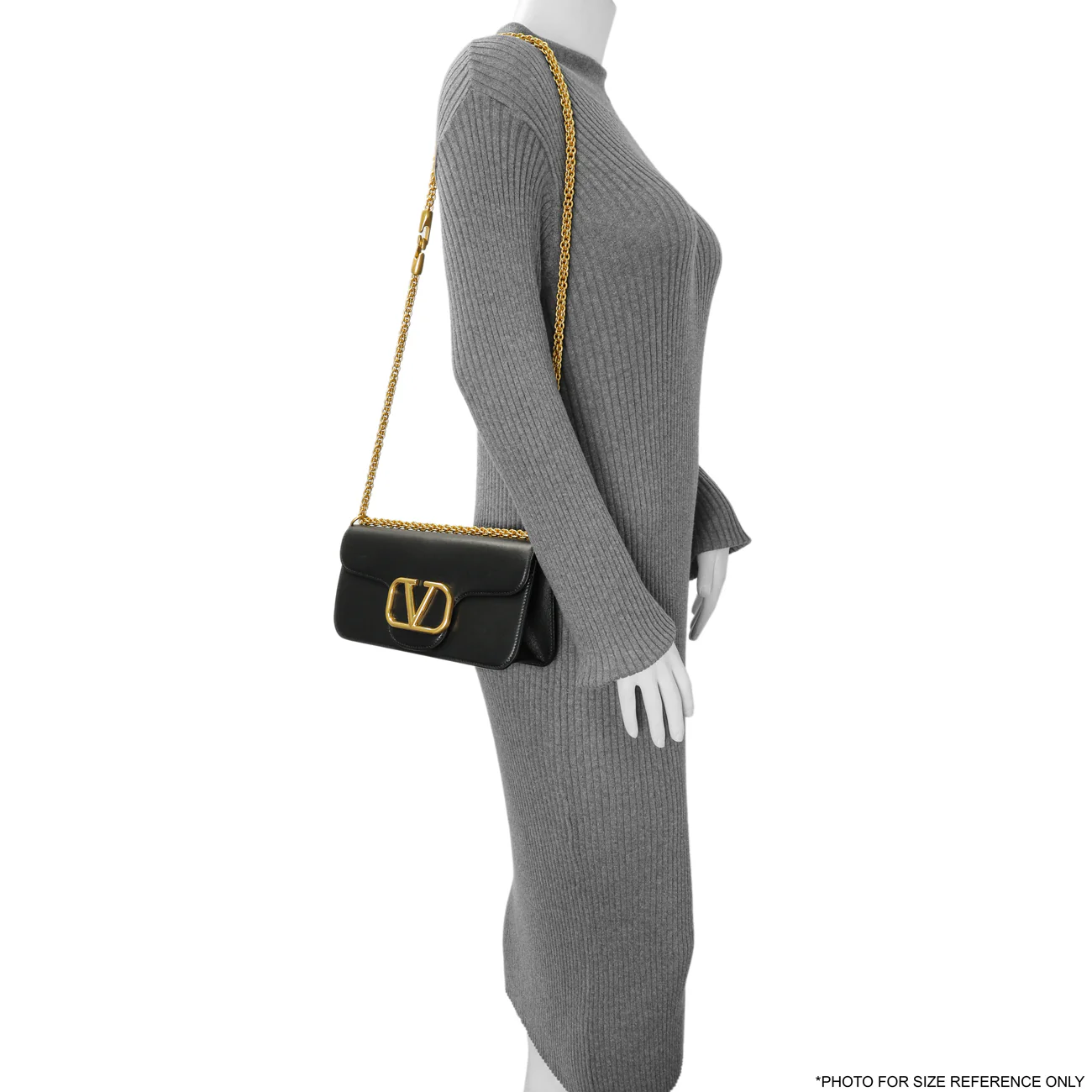 Valentino Black Calfskin Vlogo Loco Shoulder Bag - Image 8