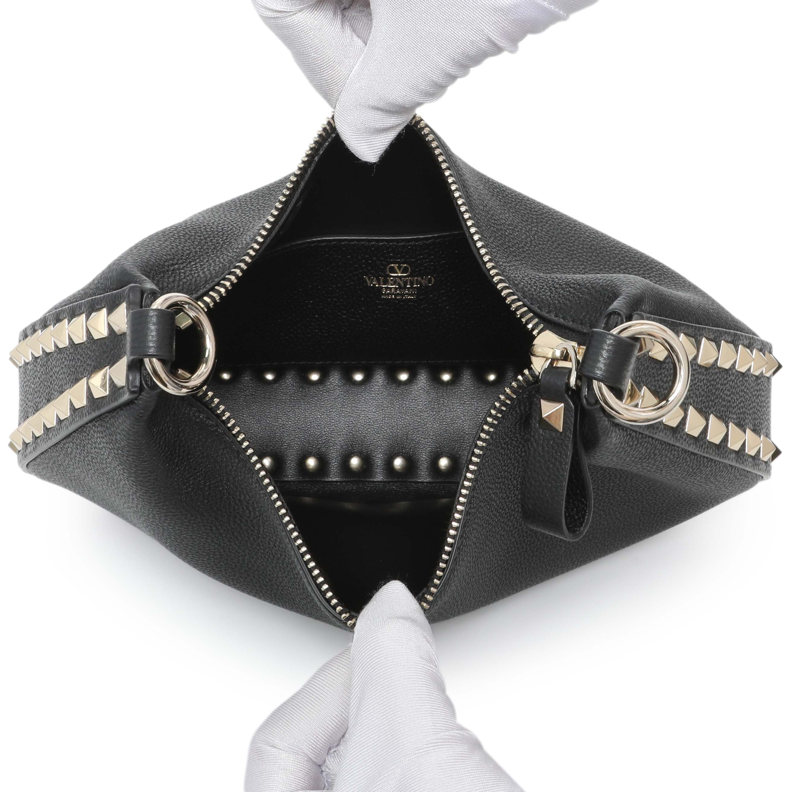 Valentino Black Grained Calfskin Rockstud Crossbody - Image 4
