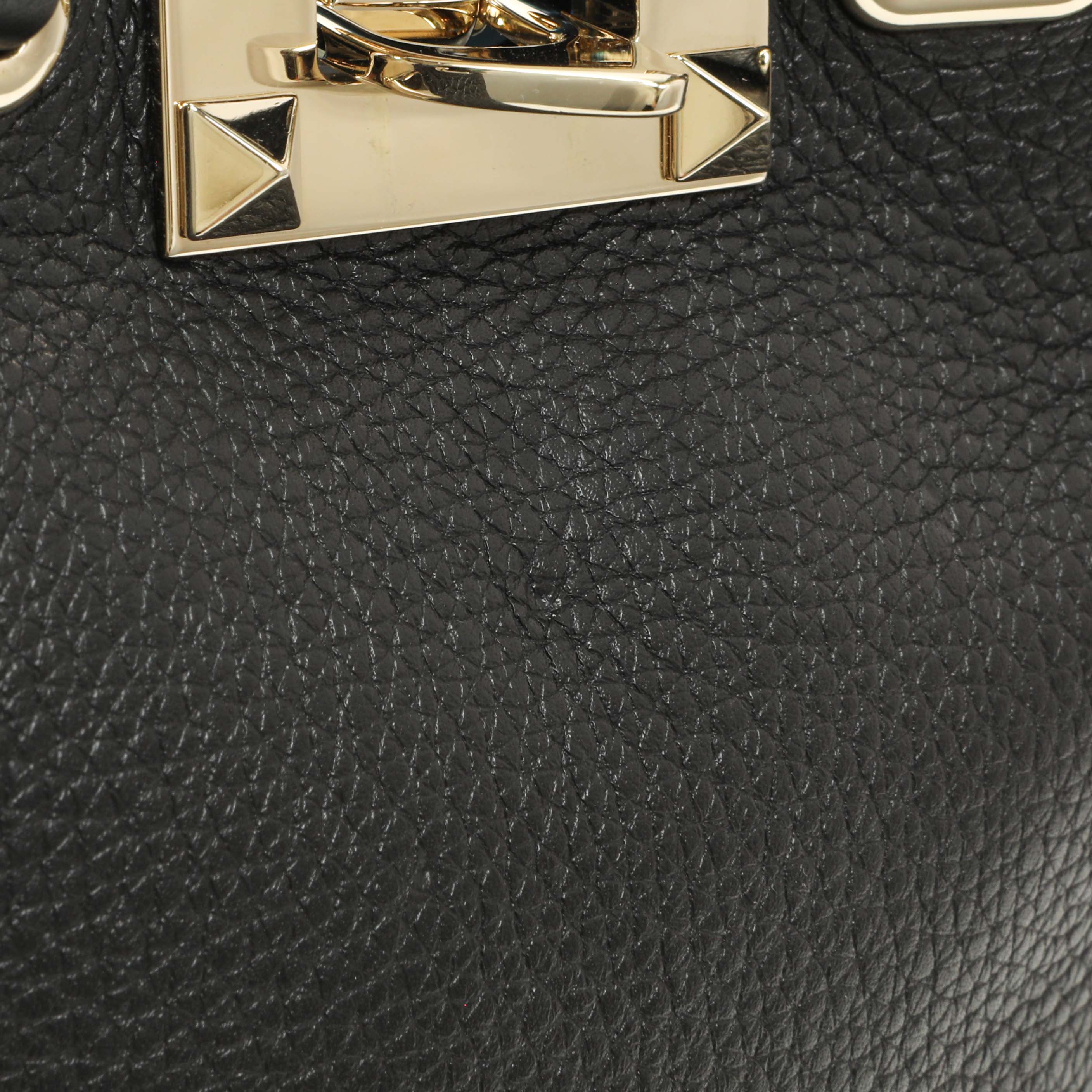 Valentino Black Pebbled Calfskin Rockstud Crossbody Pouch - Image 6
