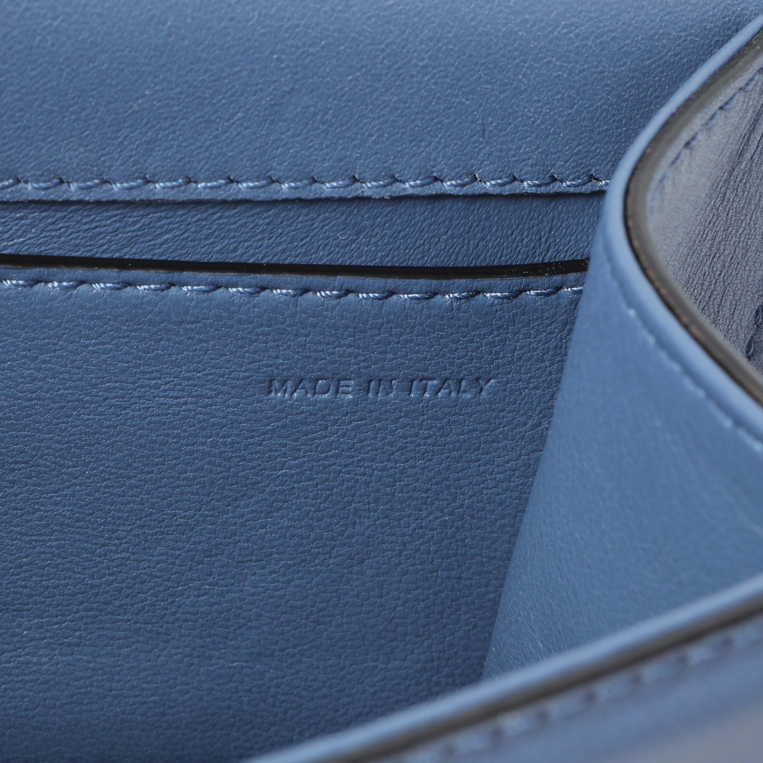 Valentino Blue Calfskin Vlogo Small Loco Shoulder Bag - Image 6
