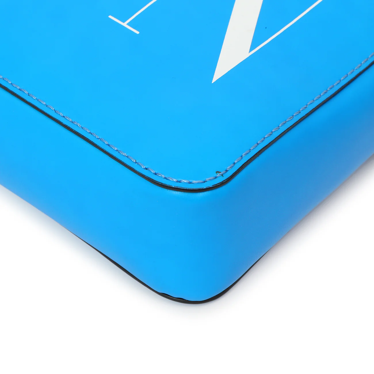 Valentino Blue Calfskin VLTN Print Crossbody Bag - Image 5