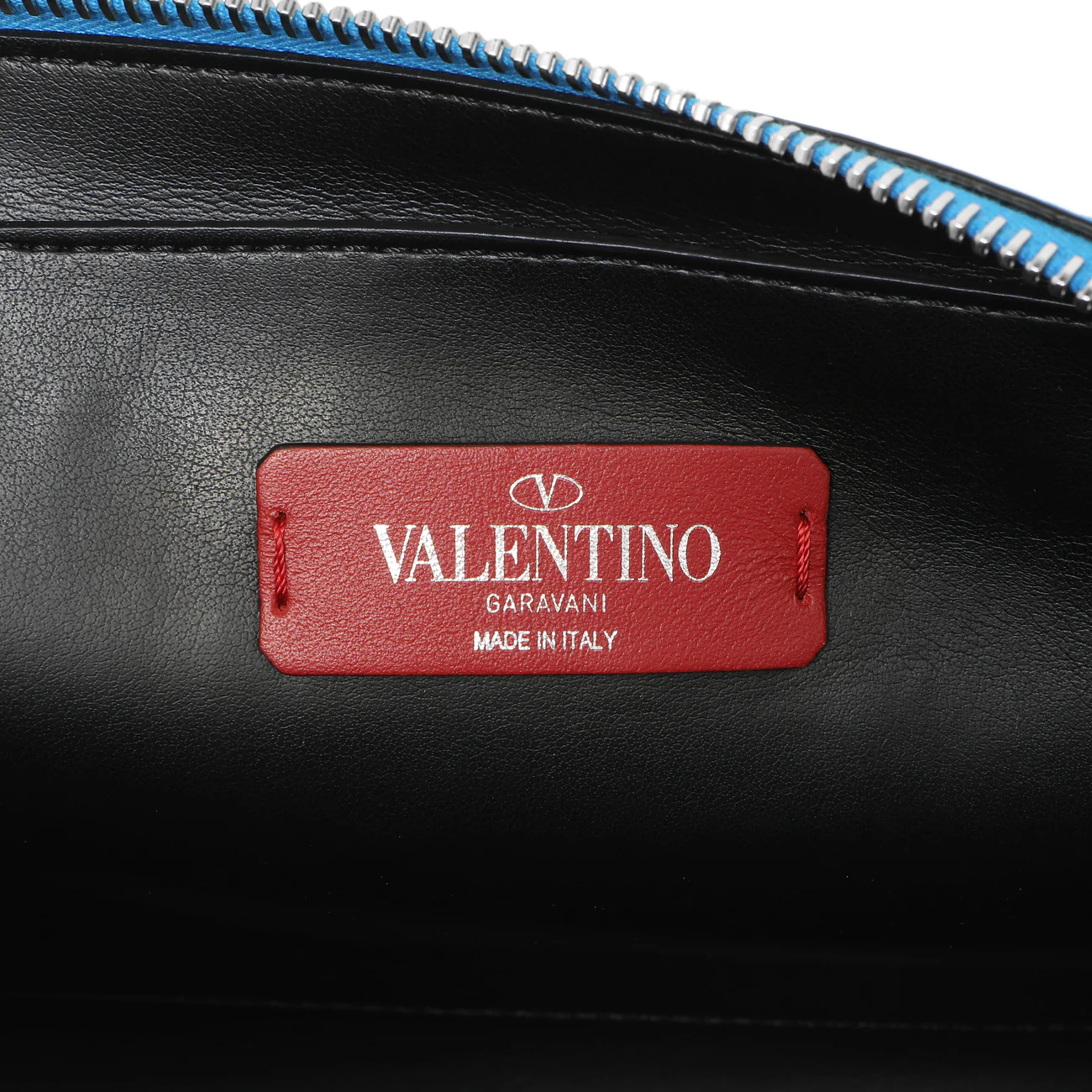 Valentino Blue Calfskin VLTN Print Crossbody Bag - Image 9