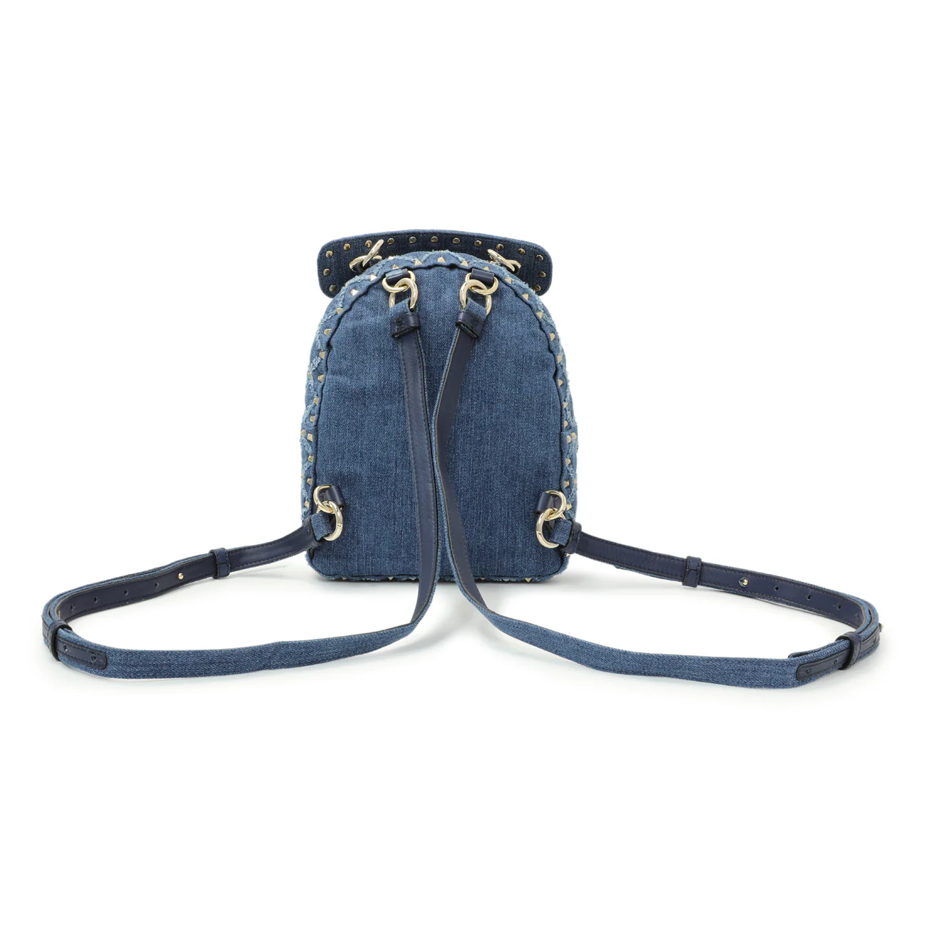 Valentino Blue Denim Mini Rockstud Spike Backpack - Image 3