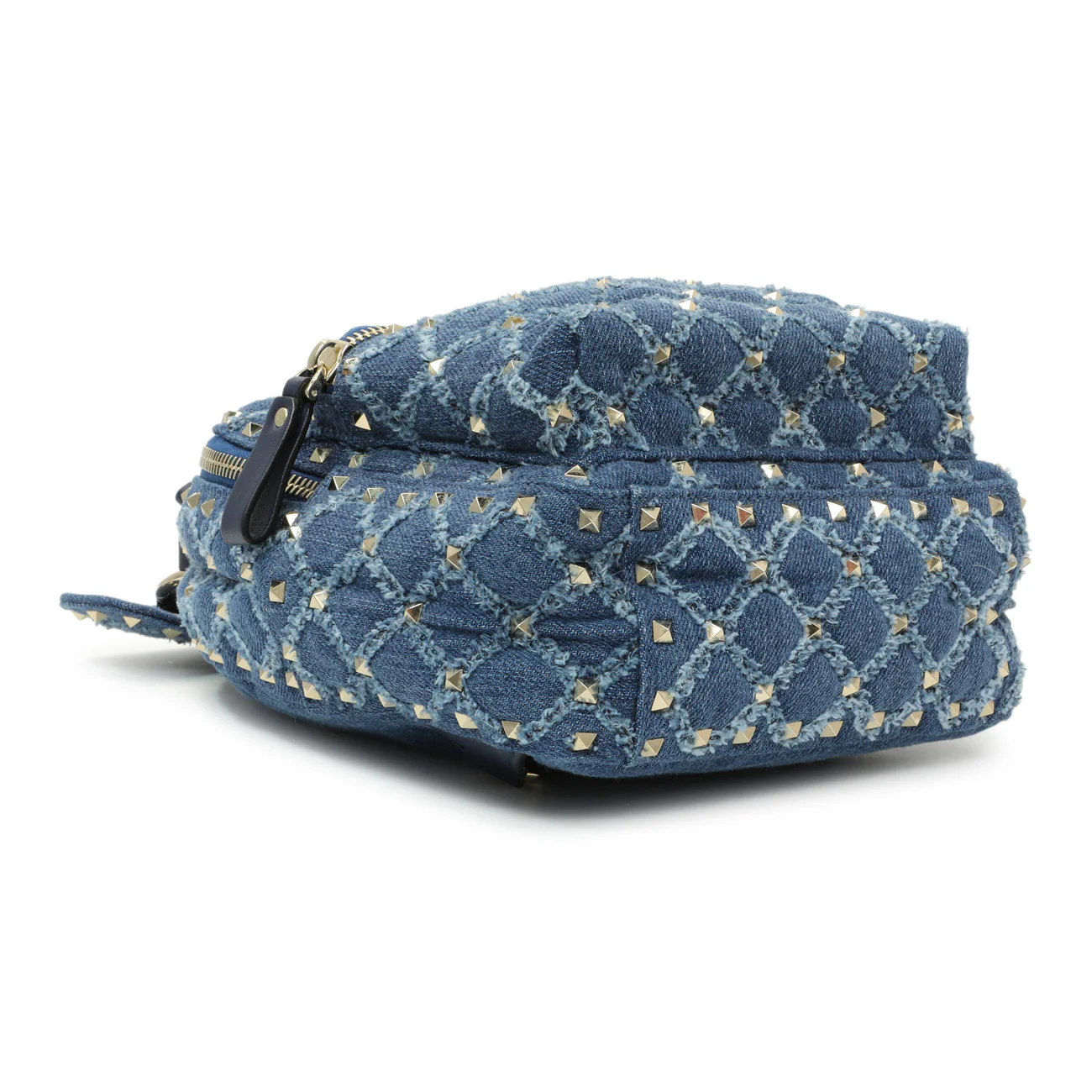 Valentino Blue Denim Mini Rockstud Spike Backpack - Image 4